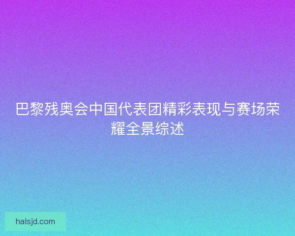 巴黎残奥会中国代表团精彩表现与赛场荣耀全景综述