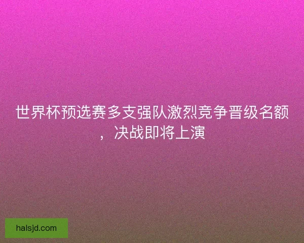 世界杯预选赛多支强队激烈竞争晋级名额，决战即将上演
